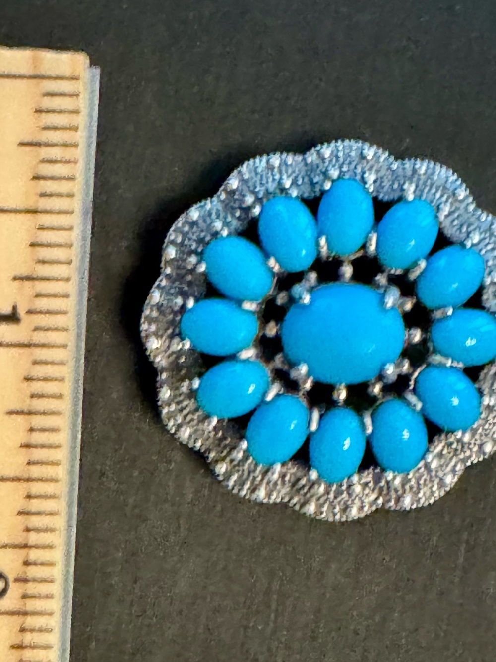 Gorgeous Sleeping Beauty Turquoise Silver Pendant n Earring Suite - Picture 10 of 15